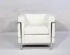 Bauhaus Classic Design Furniture White Leather Le Corbusier LC2 Chair Reproduction