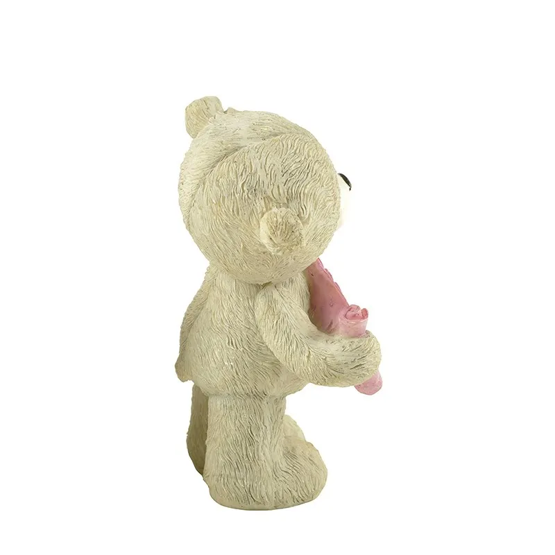 STOCK products Polyresin cute bear figurines home decoration with "BEST SISTER"