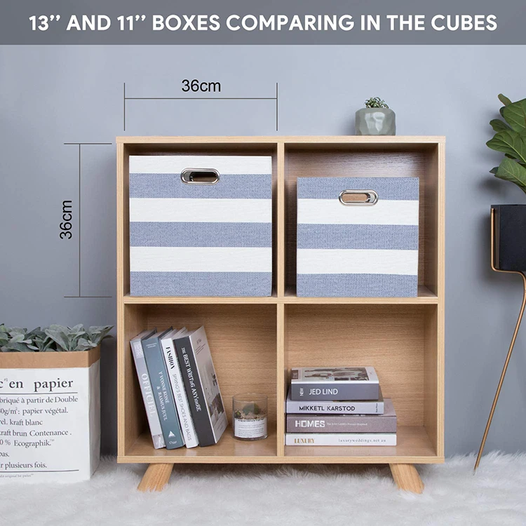 11 Inch Fabric Drawers Striped Collapsible Kid Storage Cube Bins 11 Inch Fabric Drawers Striped