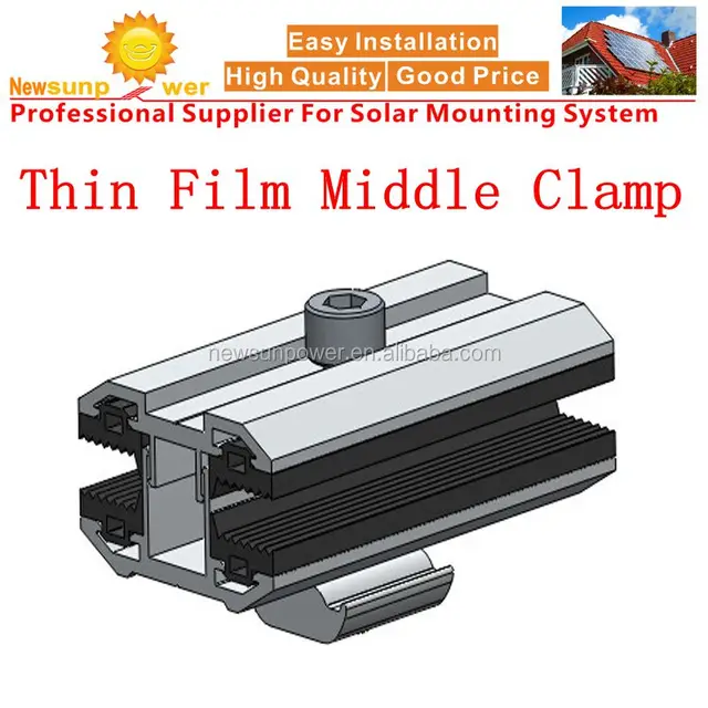 Inner Clamp with Aluminum Strut for Solar Thin Film Panels