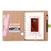 Wholesale Card Holder Loose Leaf Binder A5 Leather Diary Planner Notebook With Power Bank