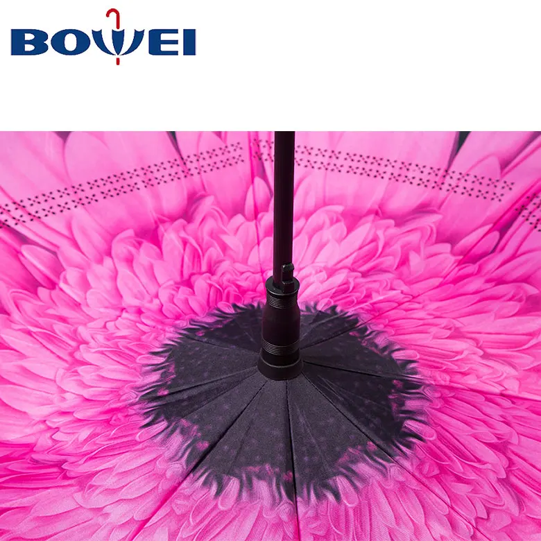 23 inch poe double layer windproof reverse inverted umbrella