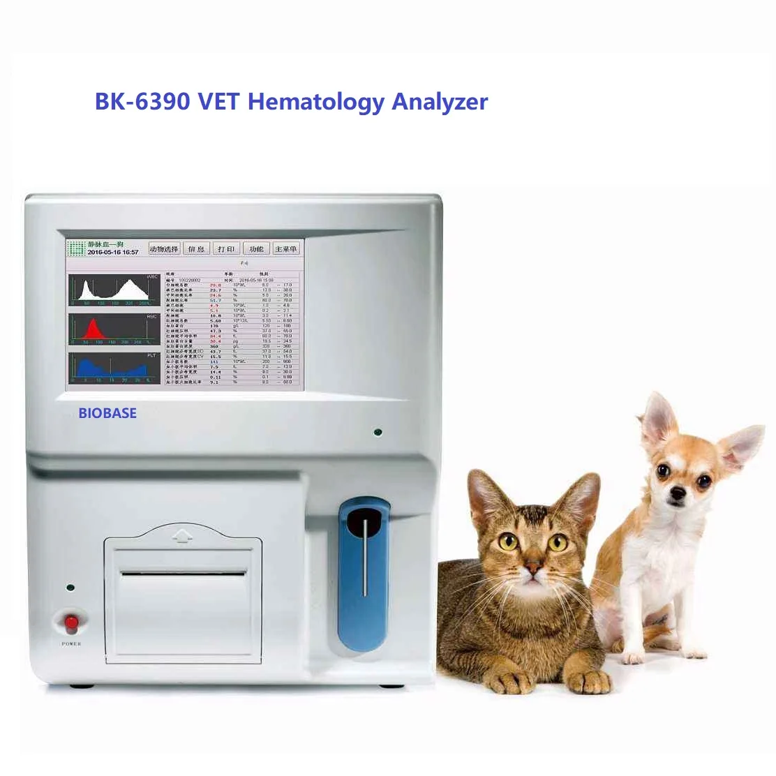 BIOBASE 3 Part Vet Animal Touch Screen Hematology Analyzer CBC Blood