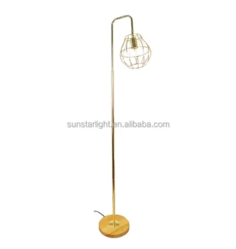 Hot Ing Natural Wood Base Floor Lamp With Cage Shade Light High Quality Ok Hot Ing Natural Wood Base Floor Lamp With Cage Shade Light High Quality Ok