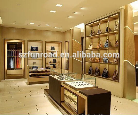 Modern style luxury handbag shoes display stand with glass cabinet