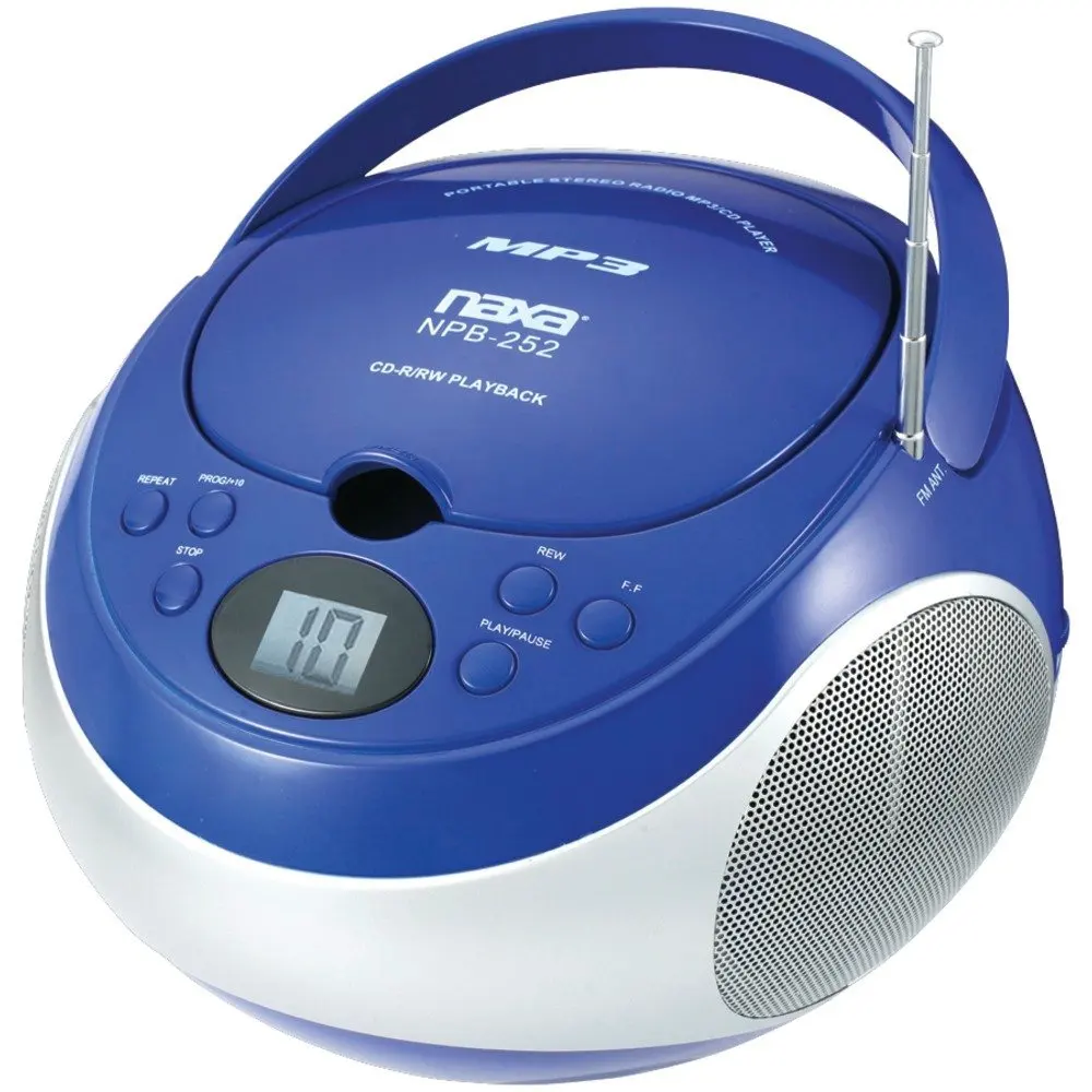 NAXNPB252BL - NAXA NPB252BL Portable CD MP3 Player with AM FM Stereo (Blue)