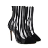 new design artificial leather and transparent PVC upper rubber outsole high heel women dress shoes boots