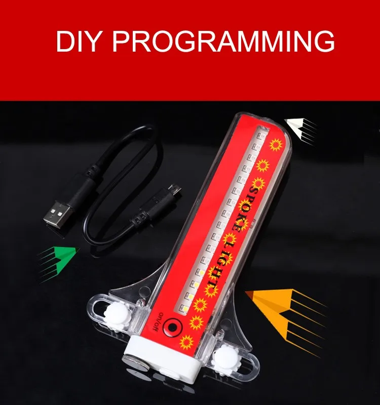 Leadbike Waterproof 32 LED Cycling Bicycle Wheel Light Bike DIY Programmable Spoke Light