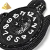 Spot Custom Metallic Wires Hand Embroidery French Black Pocket Watch Gorgeous Badge