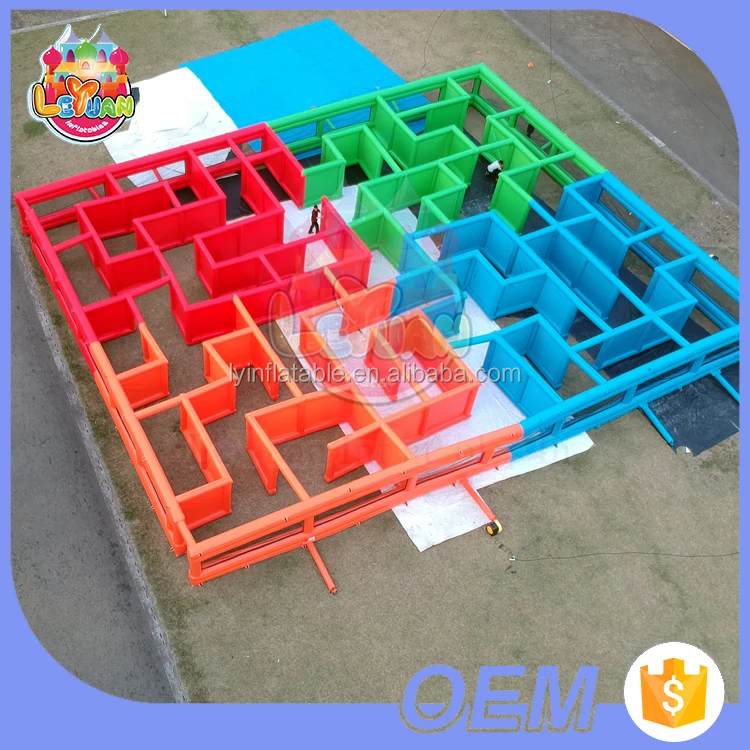 Giant Inflatable Colorful Maze For Sale / Sport Game Laser Tag