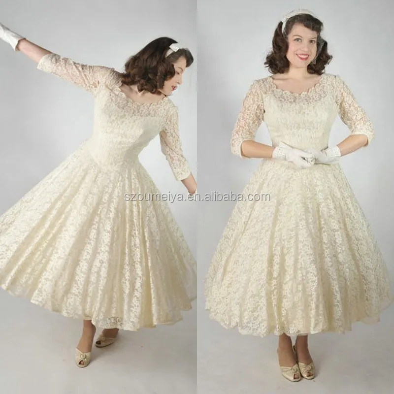 Cream Colored Vintage Dresses Weddings Dresses