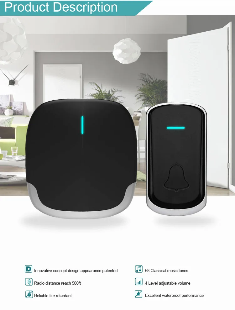 high quality digital wireless doorbell