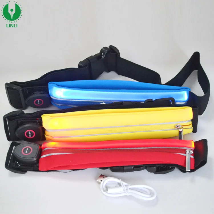 Logo Printed Usb Rechargeable Led Waist Bag,Led Light-up Waist Bag,Led ...