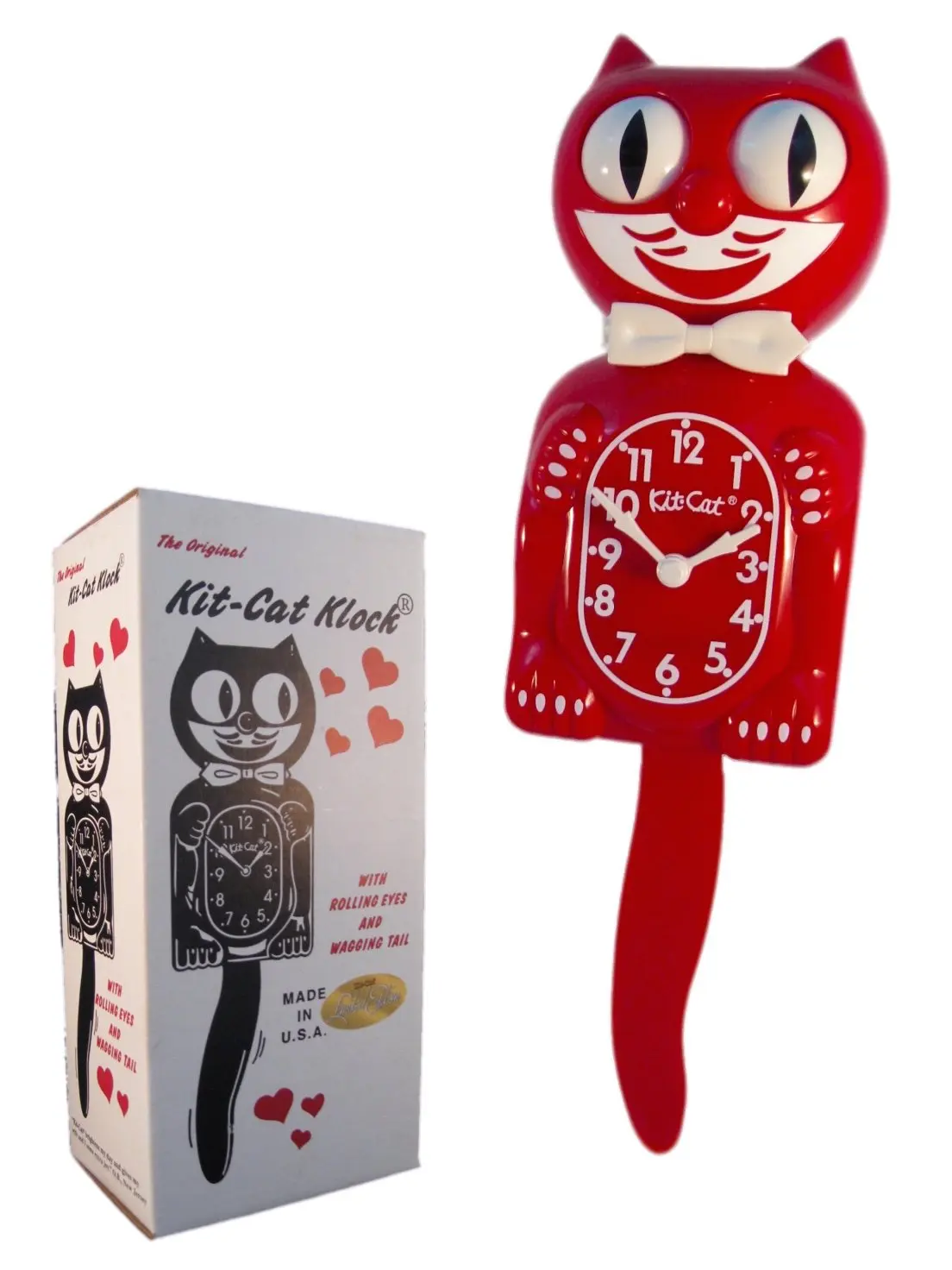 CLASSIC BLACK KIT CAT CLOCK 15.5/" Free Battery MADE IN USA Official Klock NEW