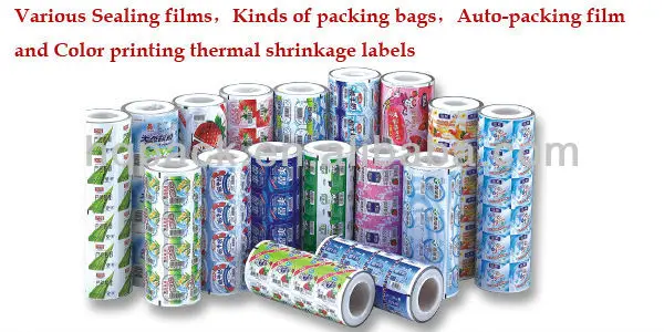 Various Sealing filmsKinds of packing bagsAuto-packing film and Color printing thermal shrinkage labels.jpg