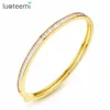 LUOTEEMI Wholesale Top Quality Bracelet & Bangle For Women Party/Gift With One Side Slider Brilliant CZ Elegant Jewelry