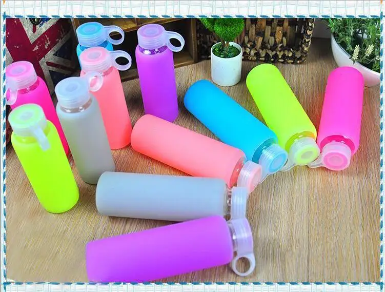 Ecofriendly Silicone Glass Water Bottle /silicone Rubber Bottle Sleeve