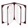 Handmade 6 Views Red A4 Faux Leather Menu Cover Or 8.5*11'' Menu