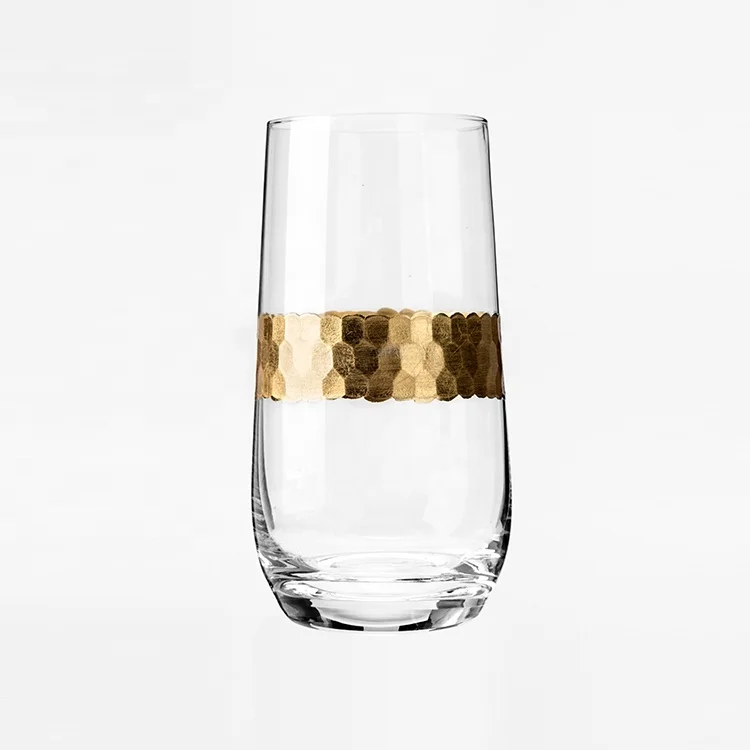 High Quality Rolled Gold Foil Crystal Wine Glass Buy Gold Foil