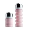 Space saving foldable portable sports lid water bottle silicone