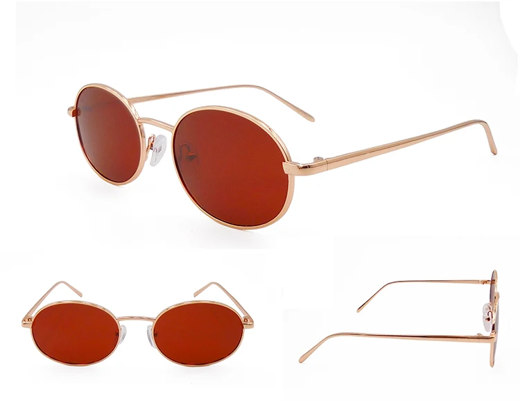 EUGENIA Customized Small Face Vintage Metal Oval Latest Design SunGlasses