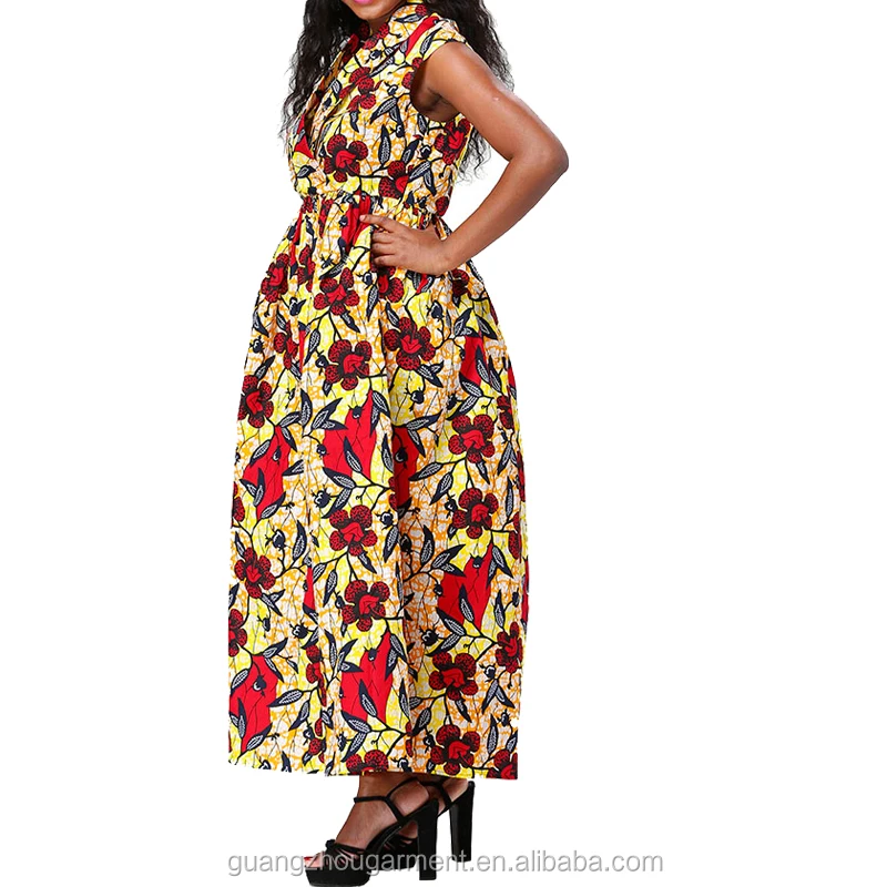 Women Vintage Plus Size Dashiki Printed Sets African Kitenge Dress ...