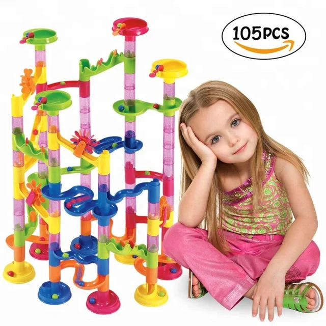 105pcs marble run toys set plastic building block toys for kids