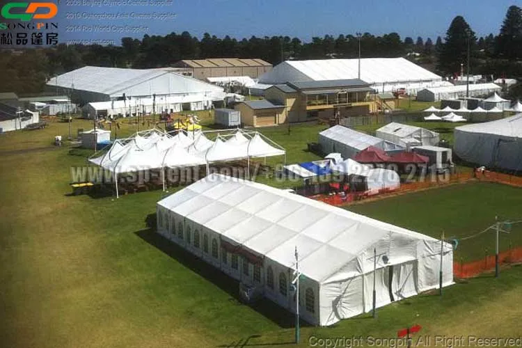 Expo Dome Tents 15x40m With White Plain Walls And French Windows Expo Dome Tents 15x40m With White Plain