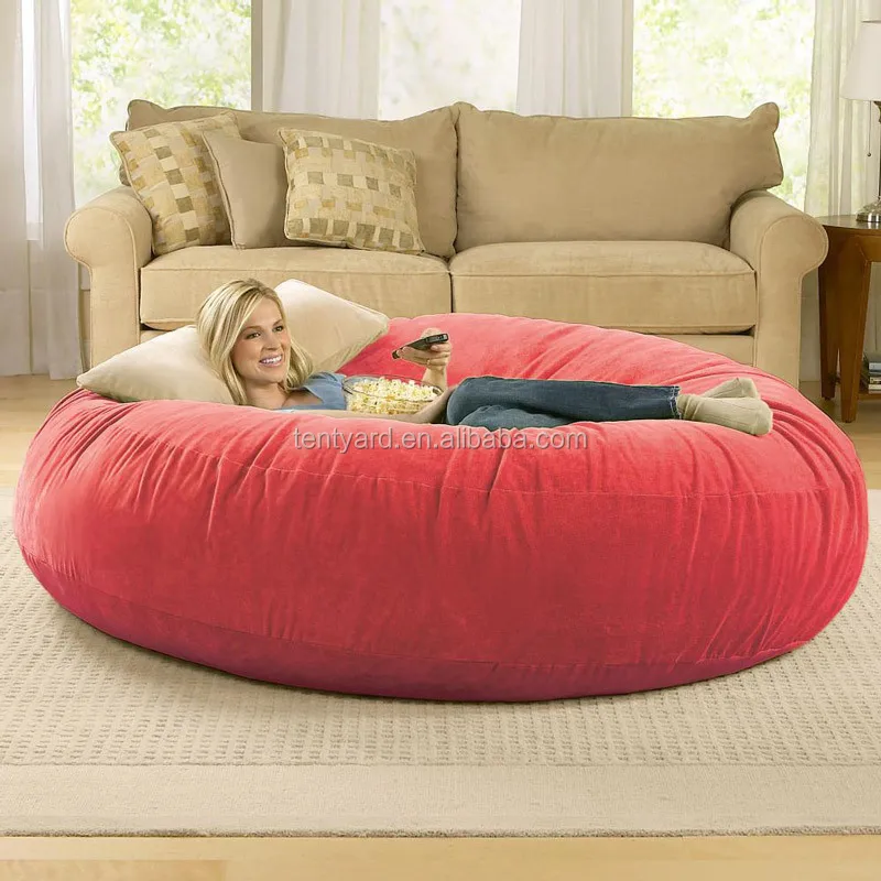 Last Sales Red Round Bean Bag Sofa Bed Round Soft Corner Beanbag