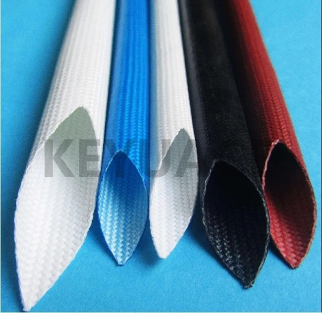 1set 1,2,3,4,5,6mm 6 size L=1m Silicon Fiber Glass Insulated Tube Sleeve 180℃ UL 