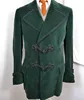 Men's Green Retro Knotted Button Jacket Only Jacket Autumn And Winter Model Chinese Style ZYL107