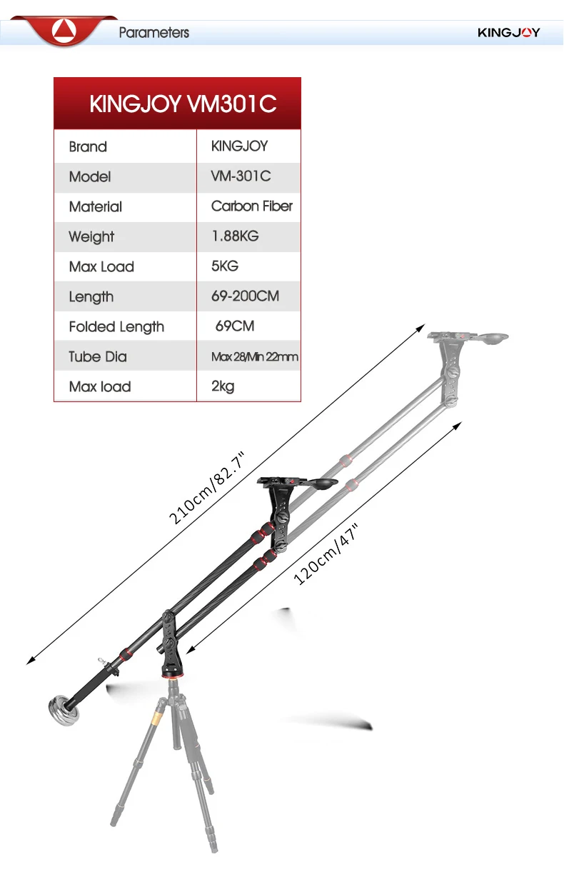 KINGJOY Nueva Grúa MiniJib Profesional para Cámara DSLR