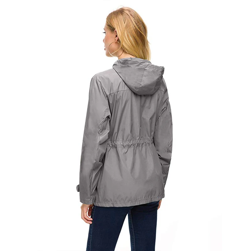 Amazon Hot Sell Pinghu FASHION 2019 Chinese Manufacturer OEM Custom Packable Rain Jacket Women Waterproof Lightweight Raincoat