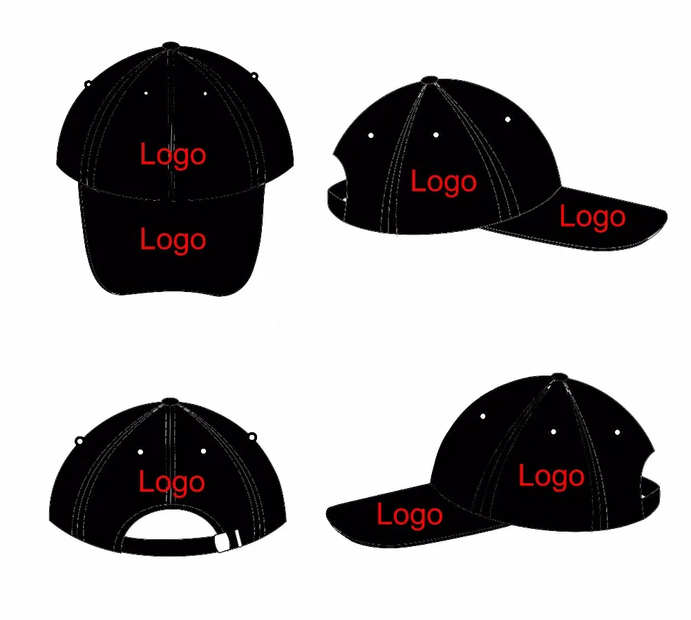 Download (mock Up Image) Customized Caps Hats 100% Cotton Embroidery Logo Black White Hard Baseball Cap ...