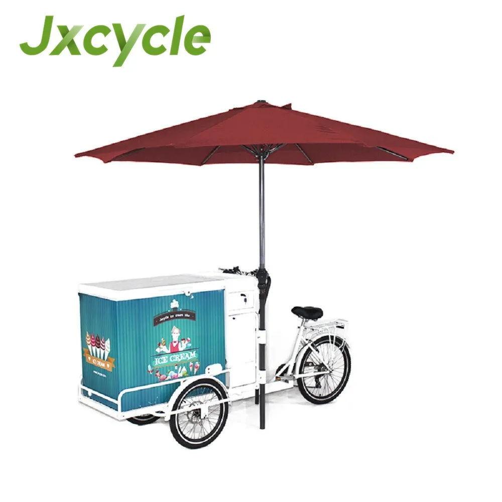 Outdoor push drinking bike solar power ice cream cart freezer electric tricycle for sale Alibaba