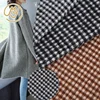 New fashion women 850gsm plaid yarn dyed thick houndstooth wool blend fabric for winter outwear
