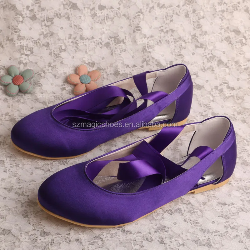 purple flat shoes
