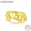 high quality personalized 24 k gold plated initial " i love u" rings