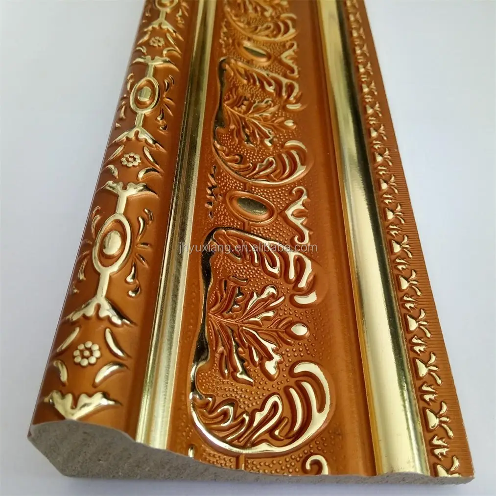 10cm Wide Gold Color Ps Polystyrene Decorative Moulding For