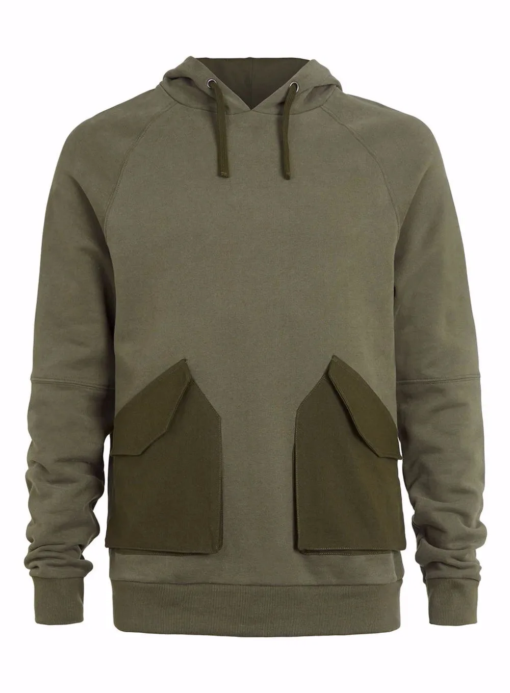 Mens Stylish Clothing Olive Green Hoodie With Pockets Custom Design