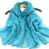 New design flower womens ladies voile Stole Scarves long neck shawl scarf free samples from china factory
