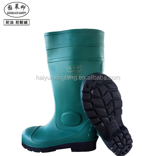 green safety boots