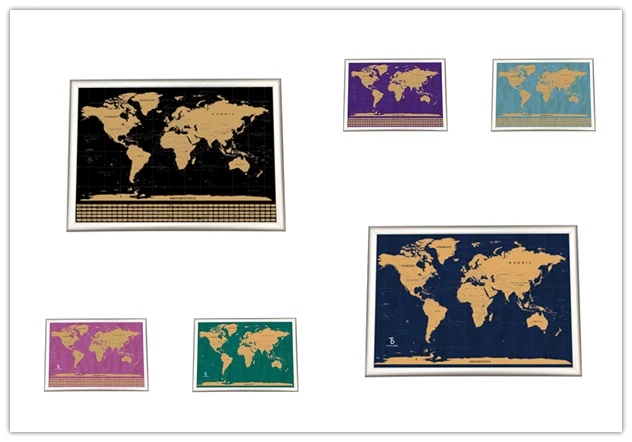 For USD Amazon Gold Foil Hot Stamping Large Globe Scratch It World Map For Promotion,with custom Logo,custom design