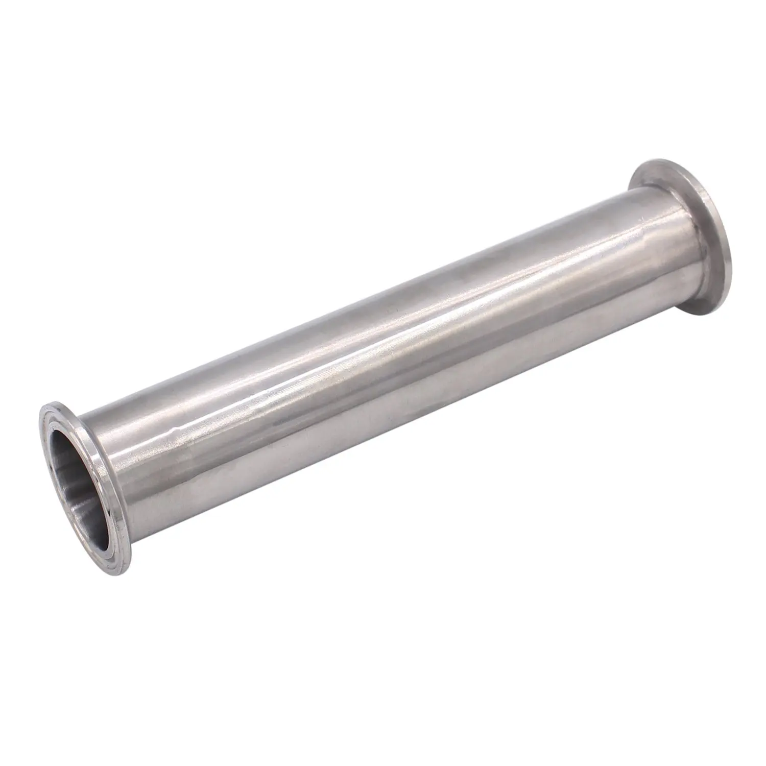 Dernord Sanitary Spool Tube with Clamp Ends,Stainless Steel 304 Seamless Round Tubing With 1.5 inch Tri Clamp 50.5MM Ferrule Flange (Tube Length: 18 Inch / 458MM)