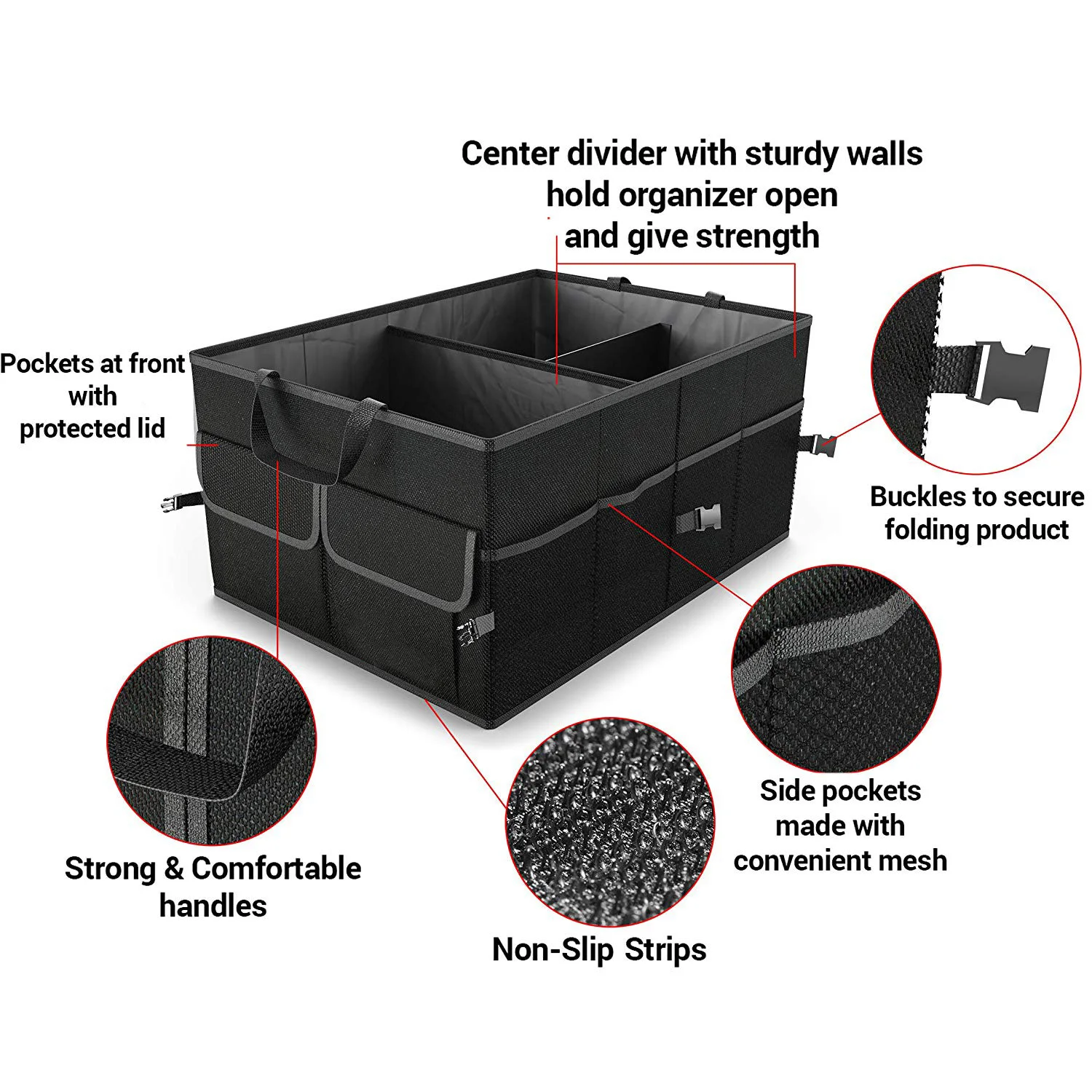 Trunk Organizers FORTEM Car For SUV Truck Auto Durable Collapsible Cargo Storage 