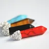 Stone Jewelry Bullet Shape Natural Crystal Point Quartz Pendant Necklace fashion gemstone pendant chakra crystal points pendant