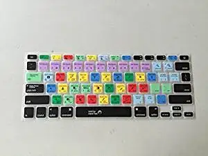Photoshop English Keyboard Cover, HQF® Notebook Silicone Keyboard Skin Protection *Photoshop Shortcuts Hot Keys Cover* Laptop Layout for All Apple Macbook Air Pro 13" 15" 17"(Multi-color)