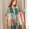 Hot fashion lady scarf free sample women winter plaid scarf shawl