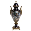 Luxury Antique European Bronze & Hand Painting Porcelain noble Home Decor vase Trophy Cup
