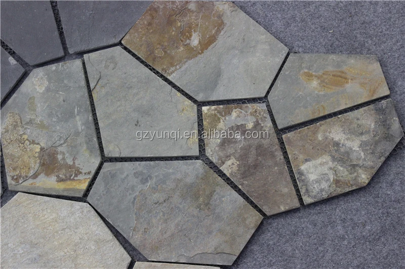 Slate Flagstone Paver With Mesh Backing Cheap Slate Paving Stone Tiles